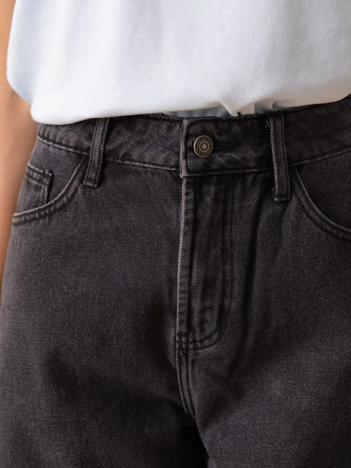 Oraije Valmy shorts vita alta grigio gamba larga
