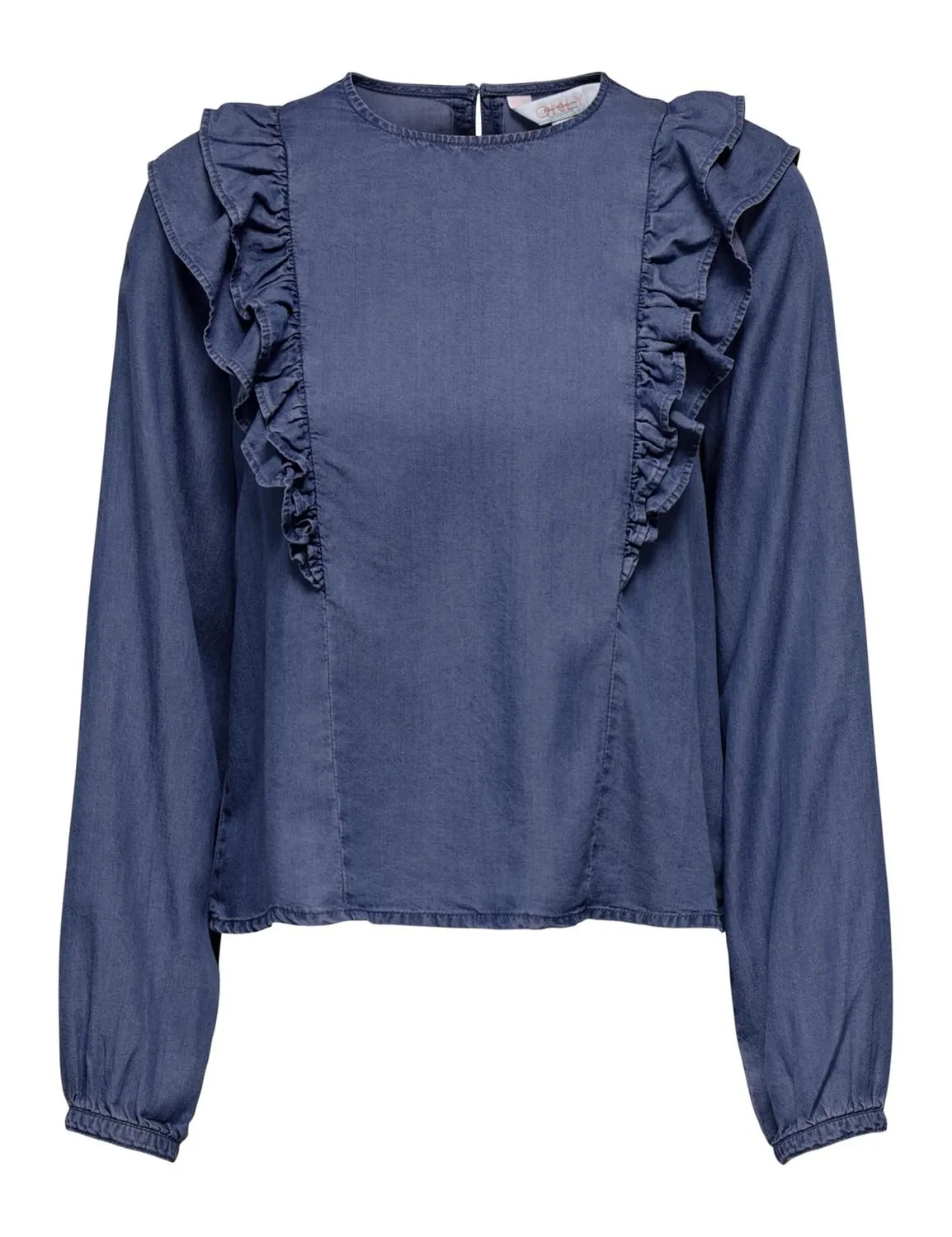 ONLY Onlcharis Life Frill top mix blu chiaro