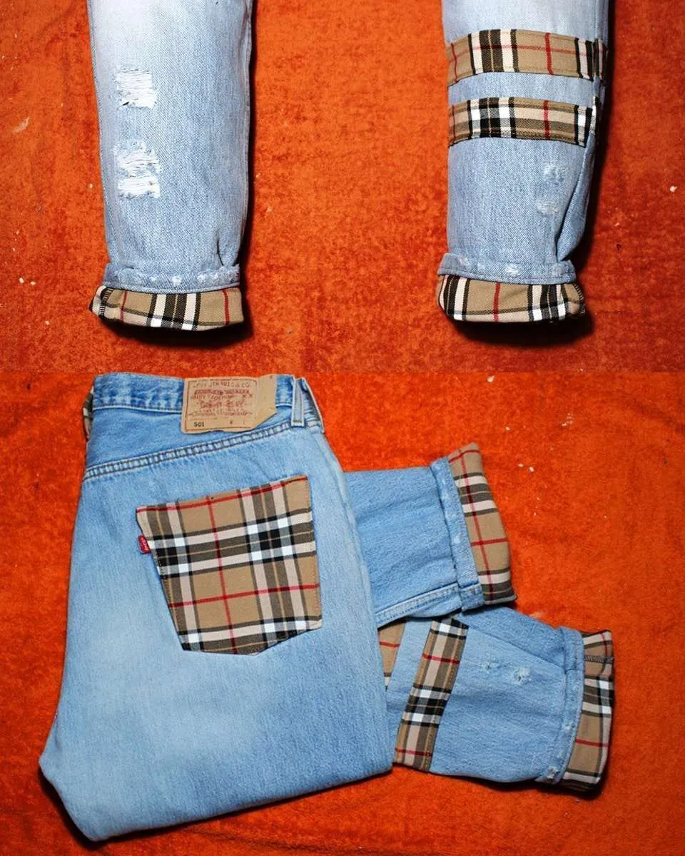 Levi's Vintage Doppia Striscia jeans check beige