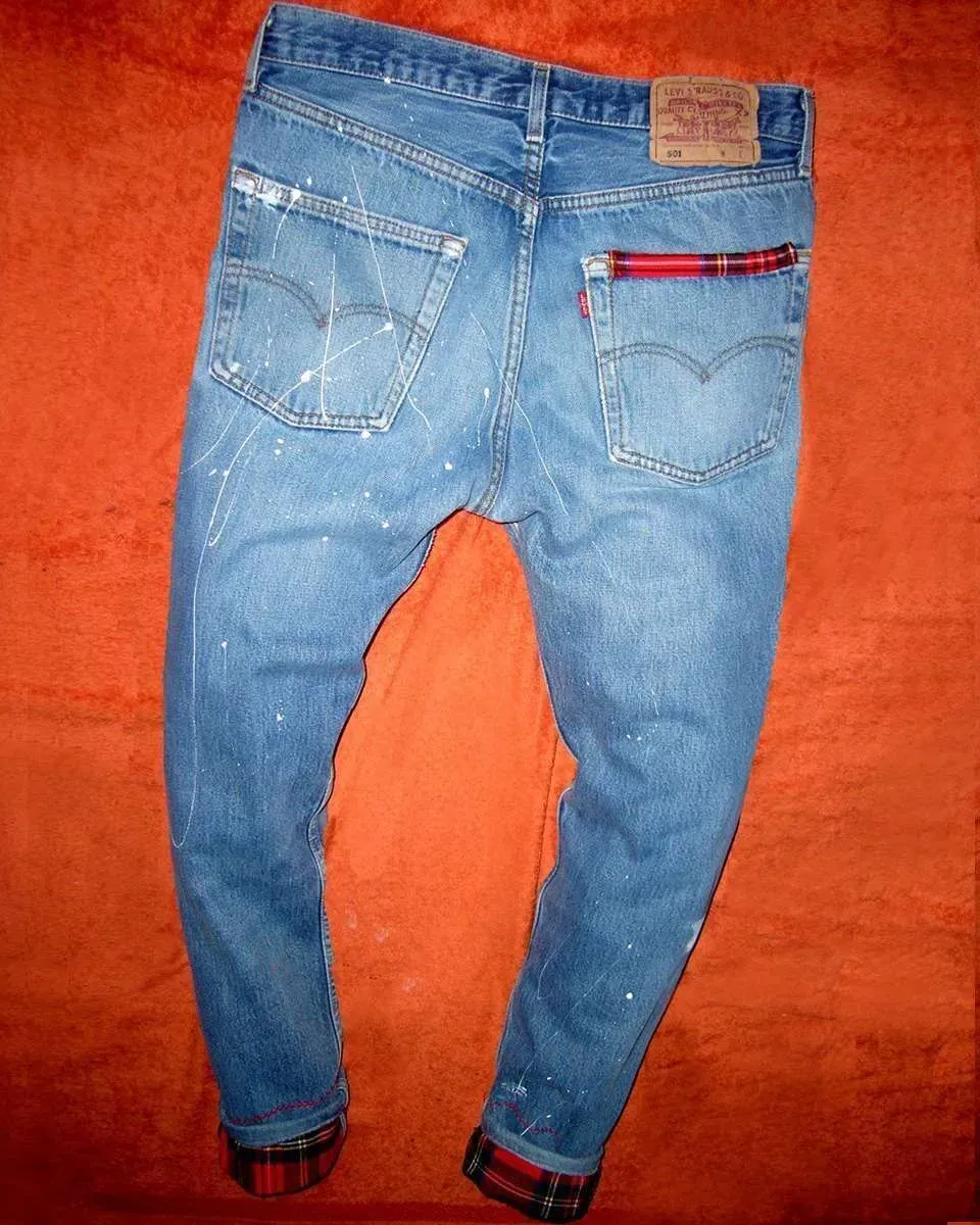 Never Say Never Levi's Vintage Scozzese jeans tessuto medio