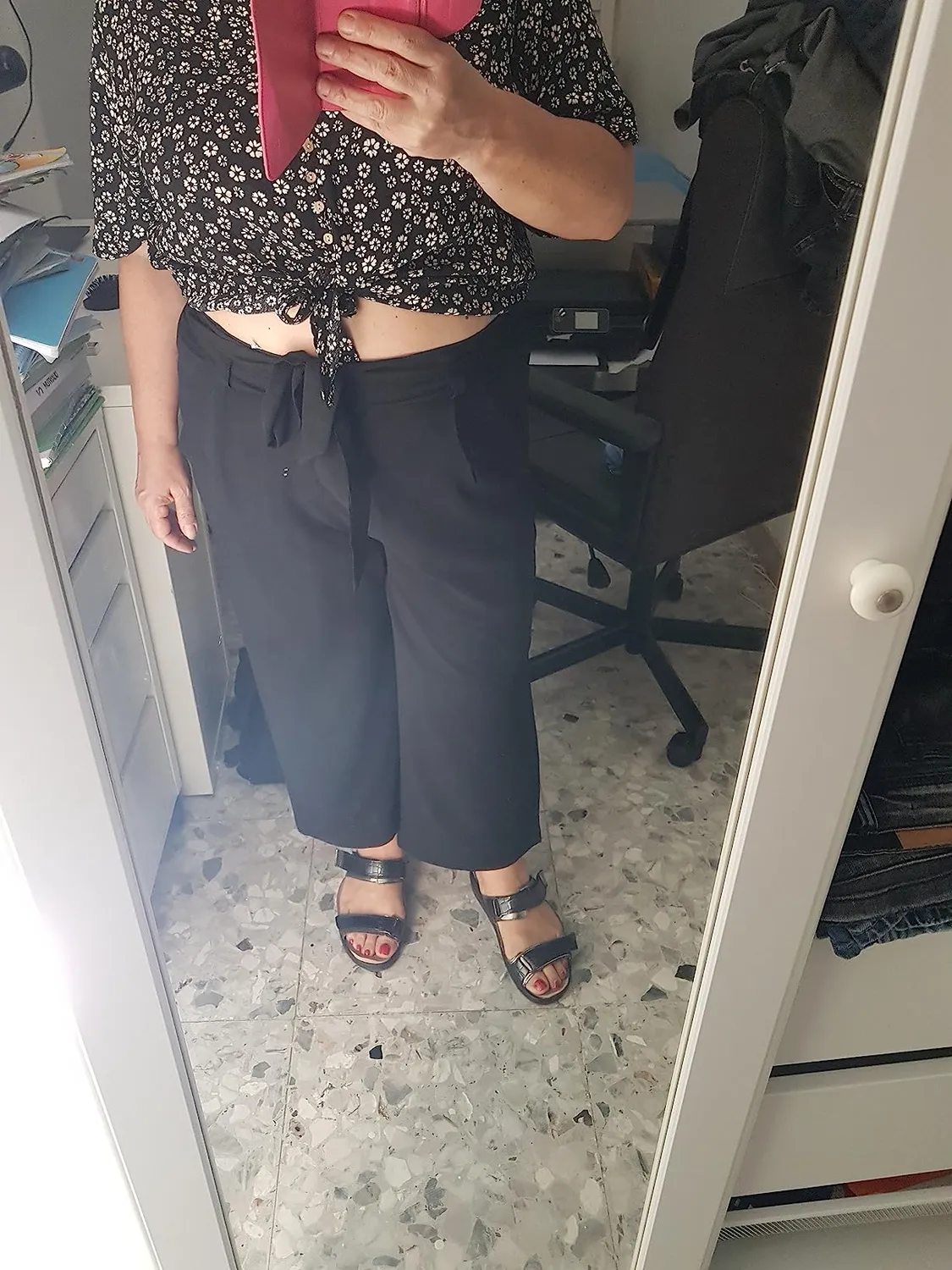 ONLY Onlwinner Palazzo pantaloni culotte neri donna