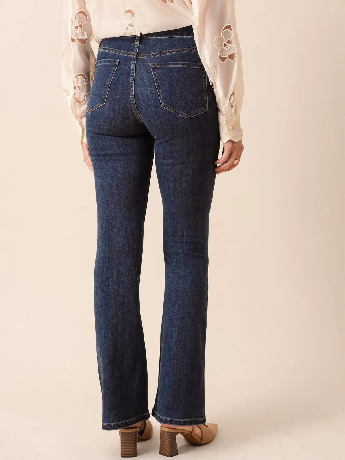 Oraije Emma jeans flare denim blu stone anni 70