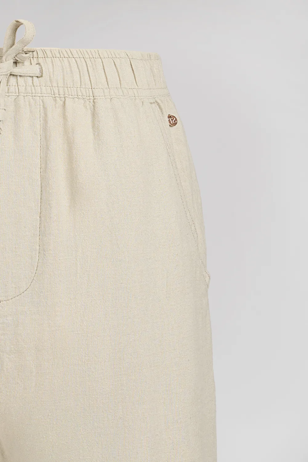 Teddy Smith P-Joan Wide pantalone bambina beige lino