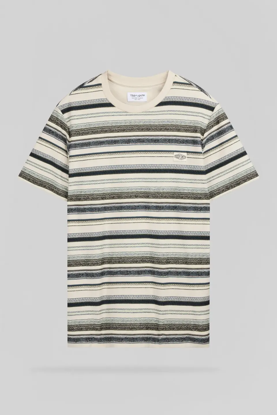 Teddy Smith T-Mateo t-shirt crema uomo righe