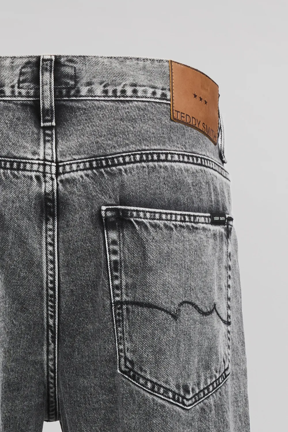 Teddy Smith Dad Cropped jeans relaxed grigio 67 cm