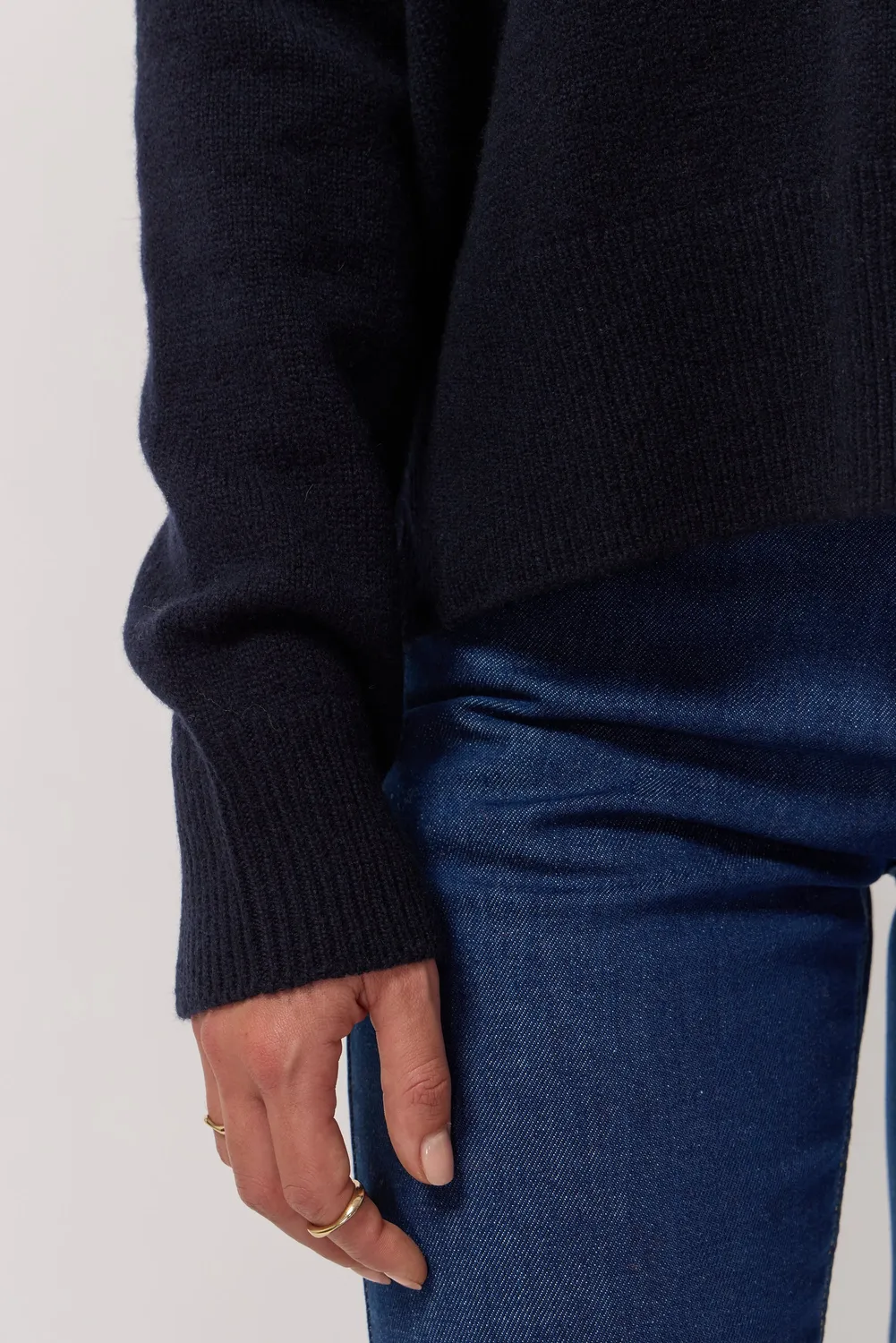 Acquaverde Classique pull encre et orange merino