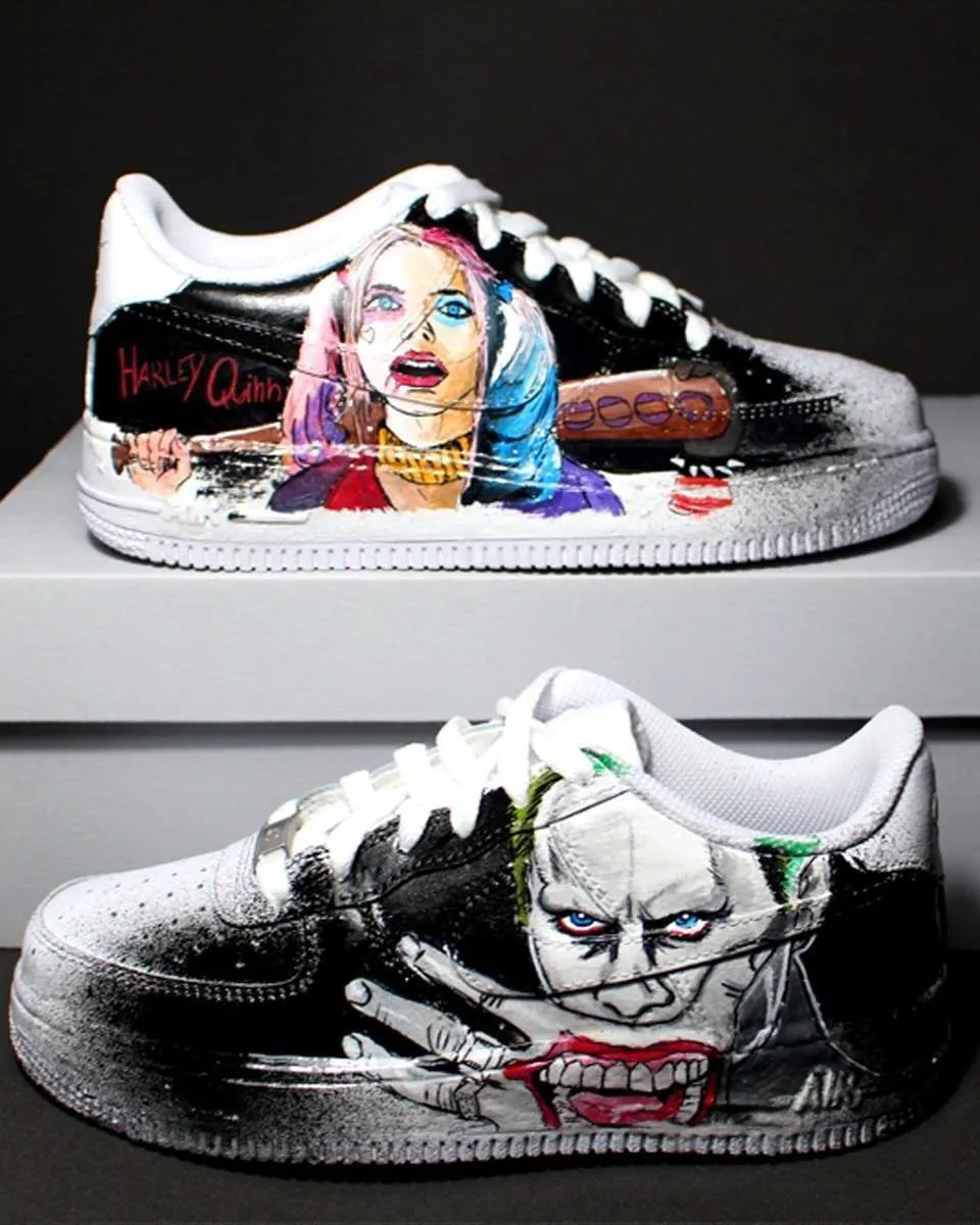 Nike Air Force 1 Suicide Squad sneakers dipinte a mano