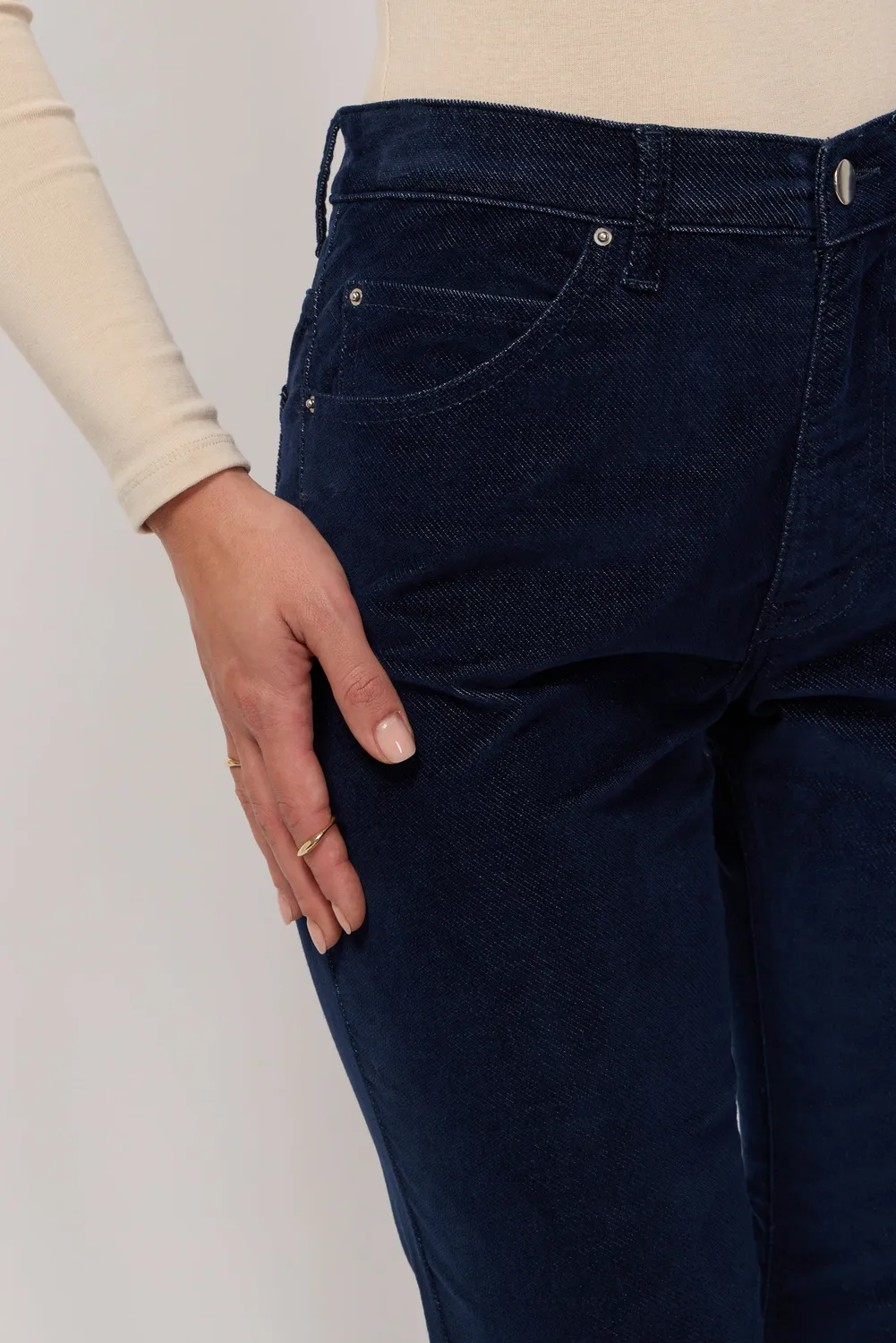 acquaverde Blair pantaloni velluto indigo stretch
