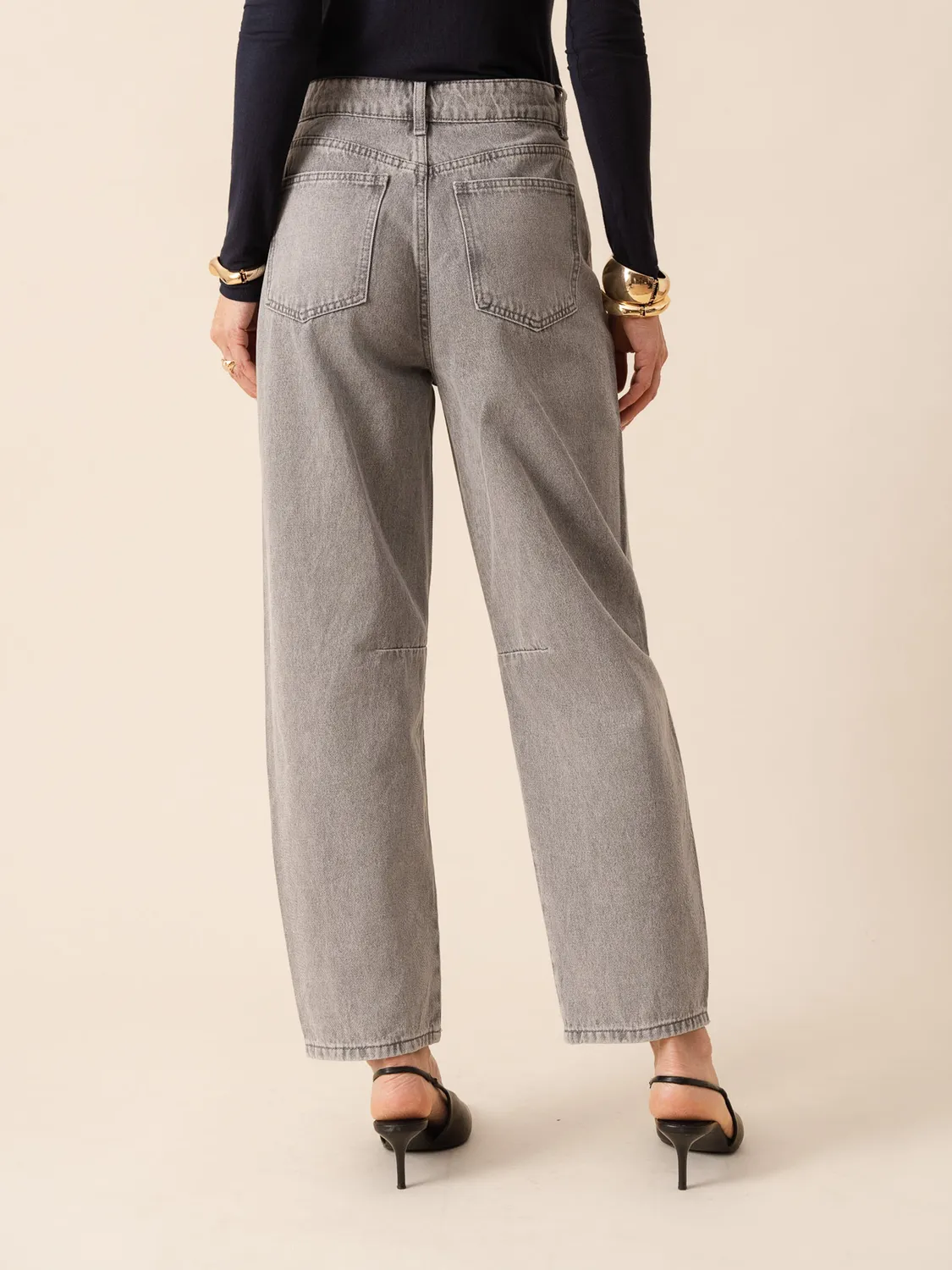 Oraije Brandy jeans balloon grigio chiaro