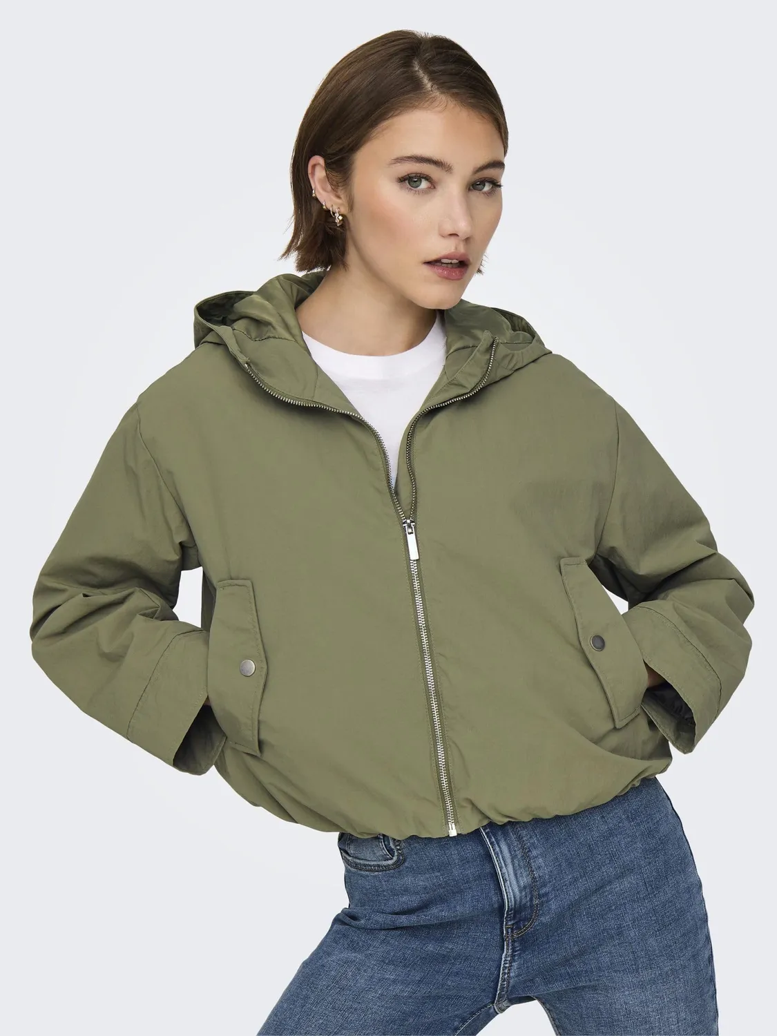 ONLY Onlbealo Hood giacca cappuccio 3XL humus leggera