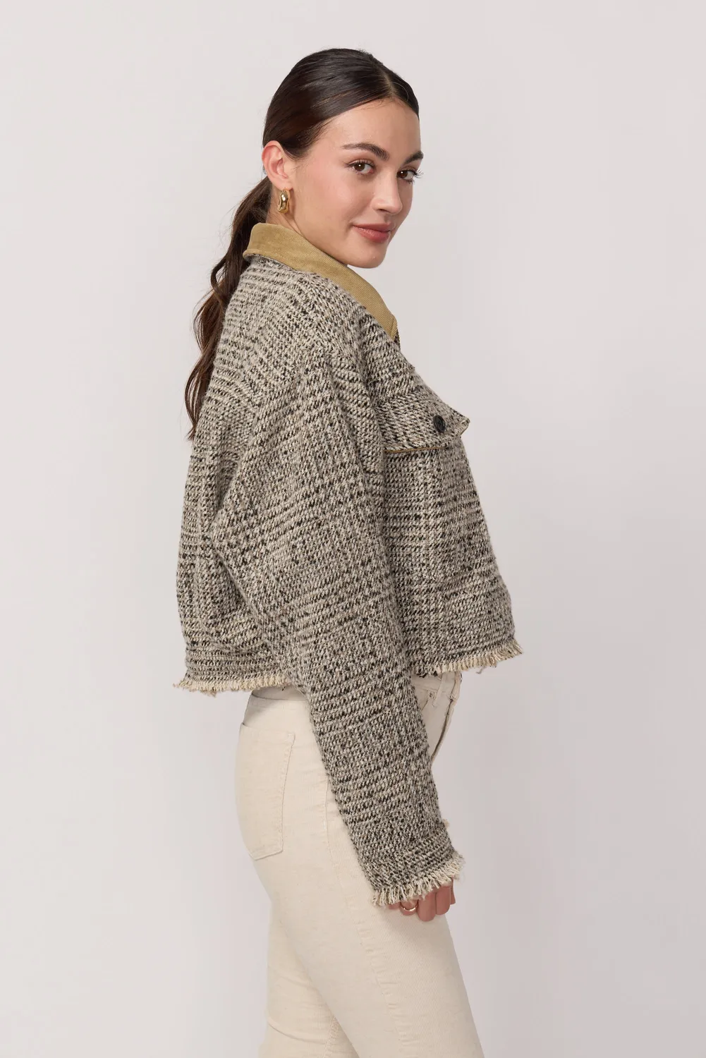 acquaverde Esmée giacca tweed a quadri