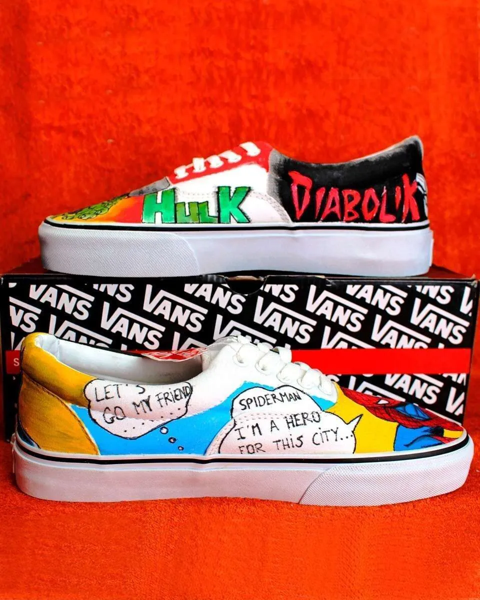 Vans Slip-On Fumetti e Vignette scarpe dipinte a mano