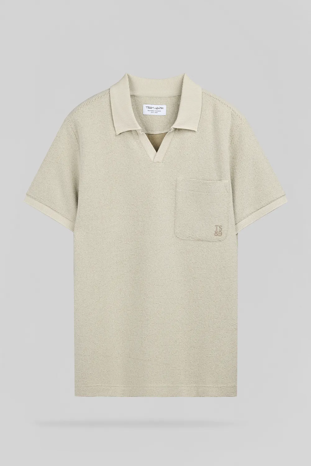 Teddy Smith P-Sonrad polo uomo crema waffle manica corta