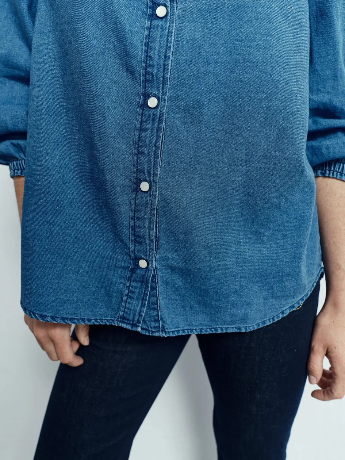 Acquaverde Gerry camicia denim Light Blue maniche 3/4