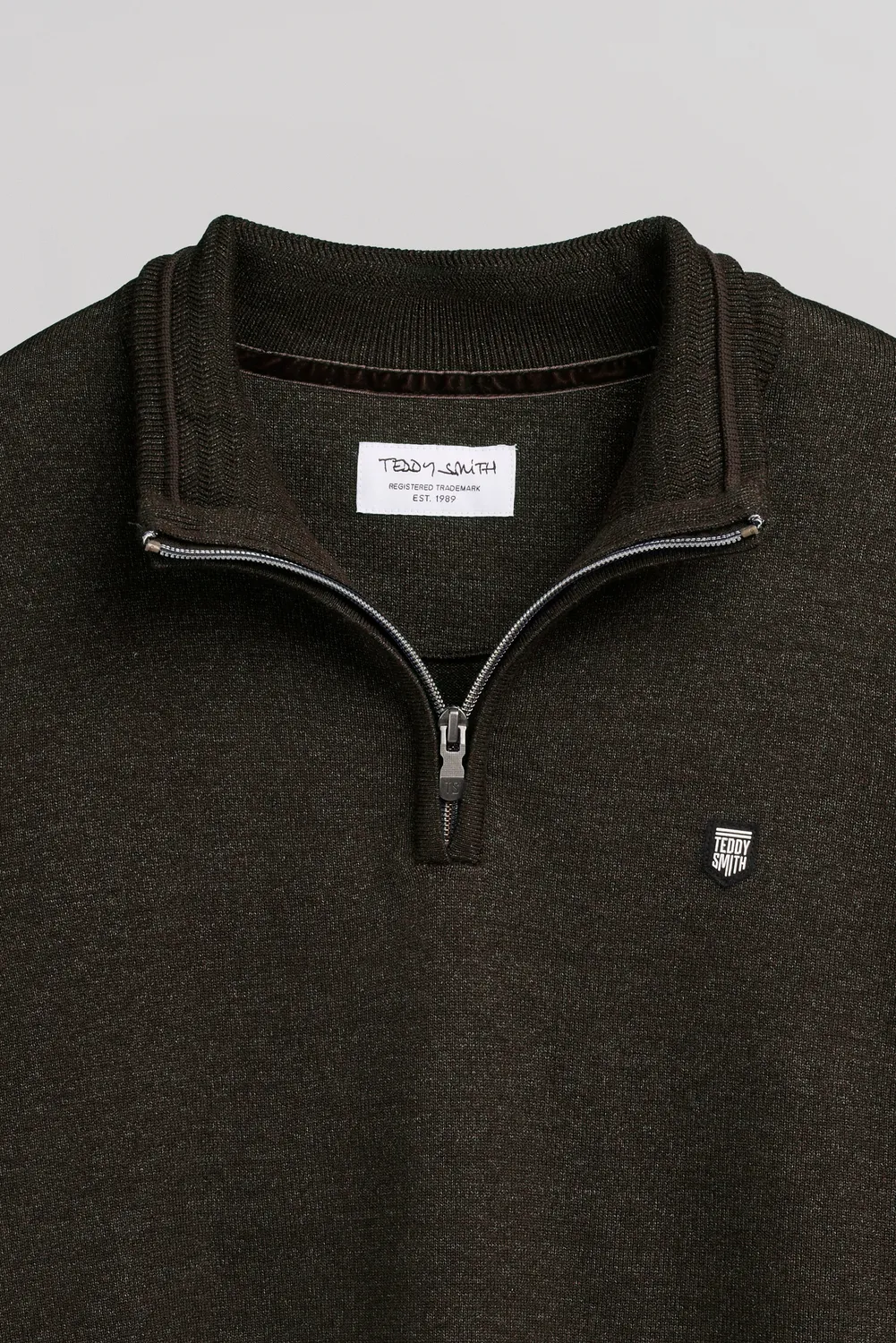 Teddy Smith P-Marty 2 maglia mezza zip marrone uomo