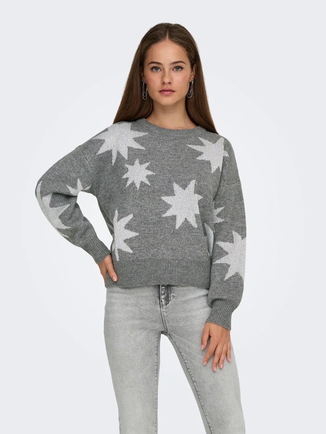 ONLY Onlrosie Pullover Glitter Nero scollo tondo