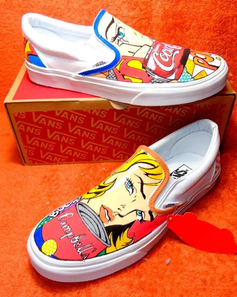 Vans Slip-On Pop Art scarpe dipinte a mano
