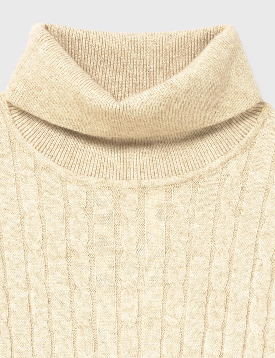 ONLY Onllouis LS Rollneck Cable Dress vestito mocha meringue treccia