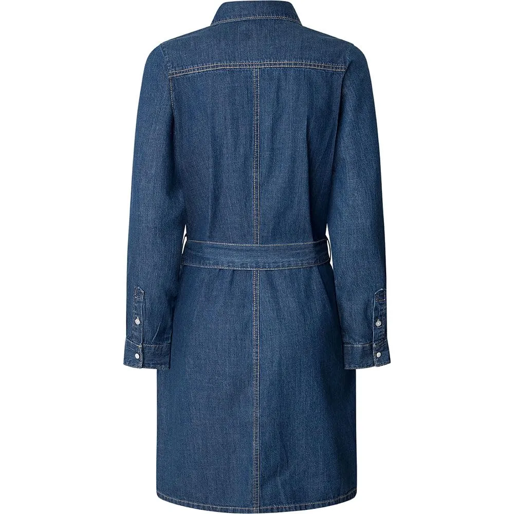 Pepe Jeans chemisier abito donna denim blu medio cintura M