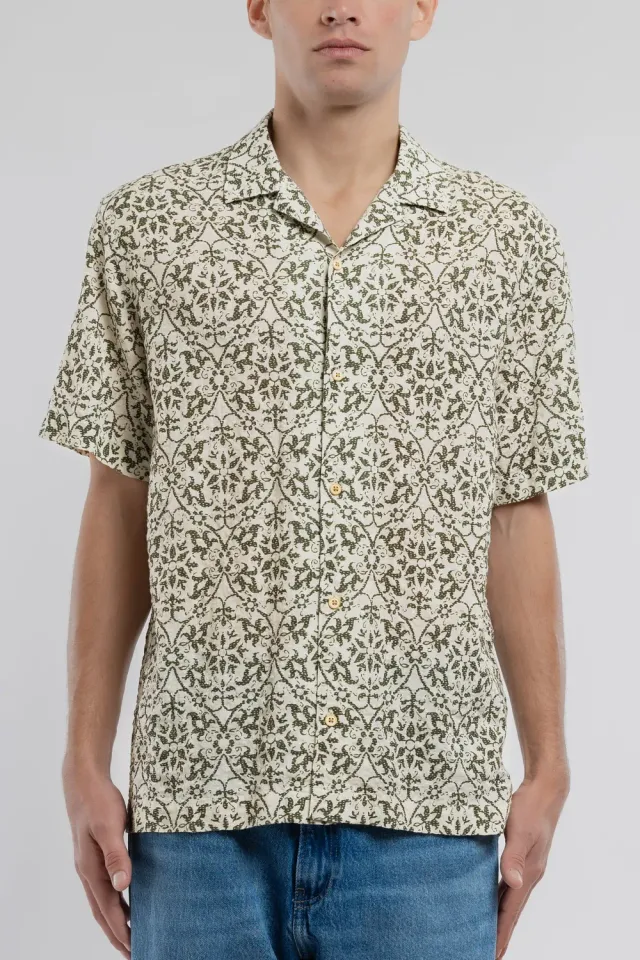 Teddy Smith C-Raymond MC camicia hawaiana cream fantasia