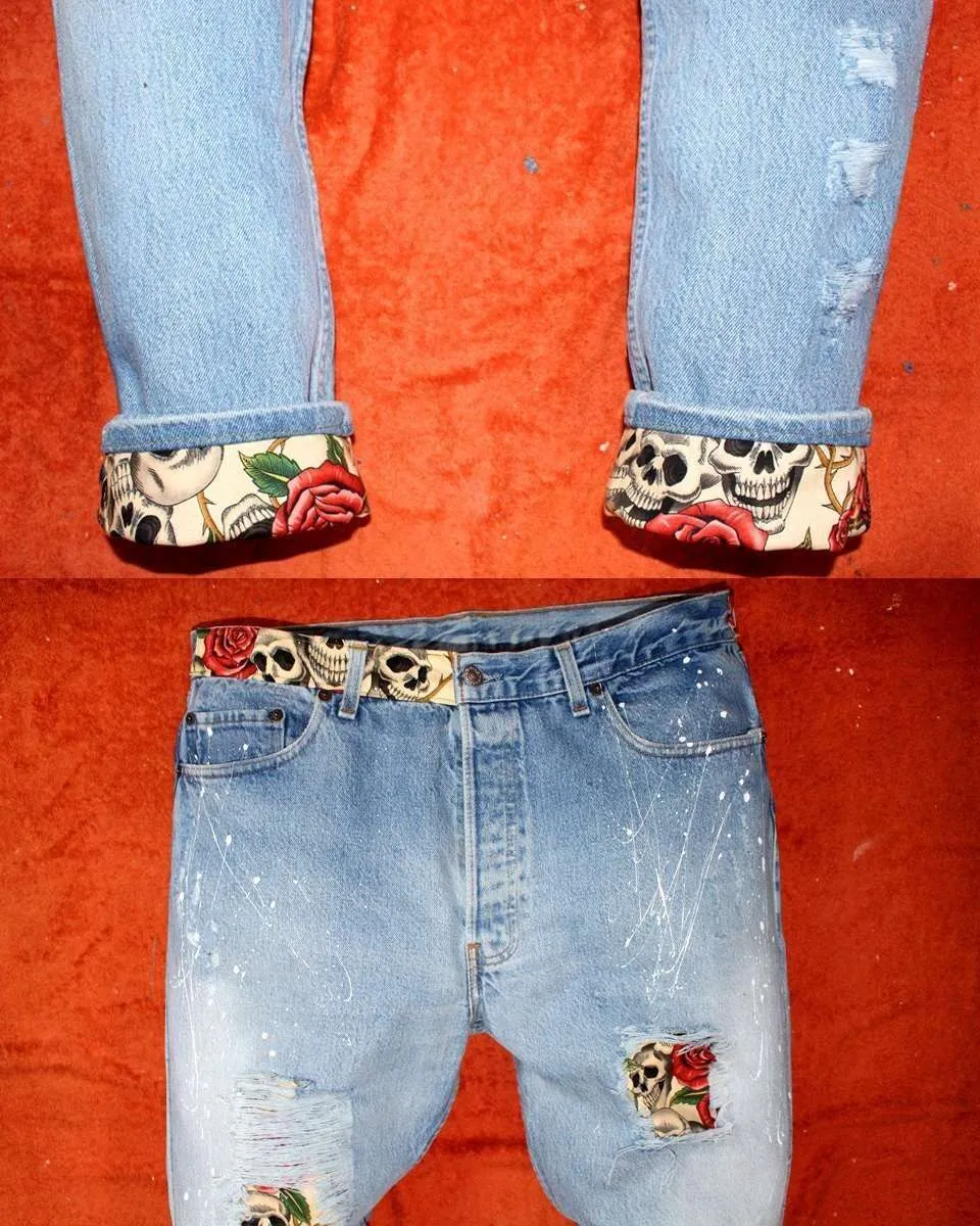 Levi's Vintage Teschi Rose jeans con tessuto su misura