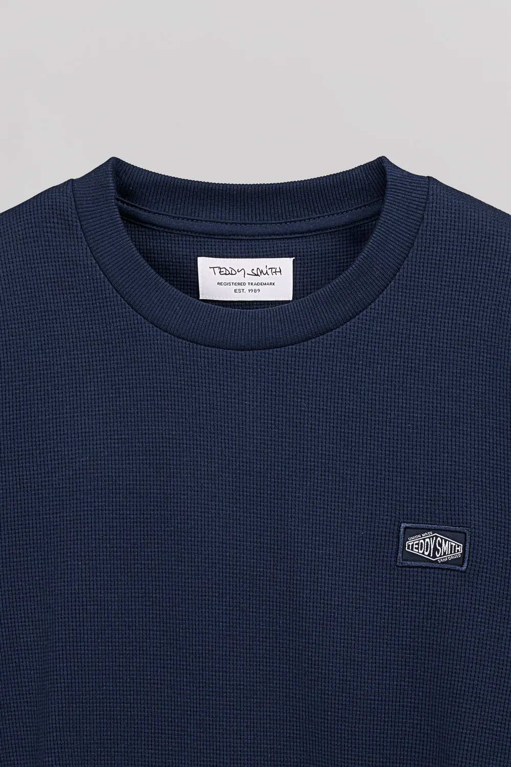 Teddy Smith T-Waffle ML maglia maniche lunghe US Navy cotone