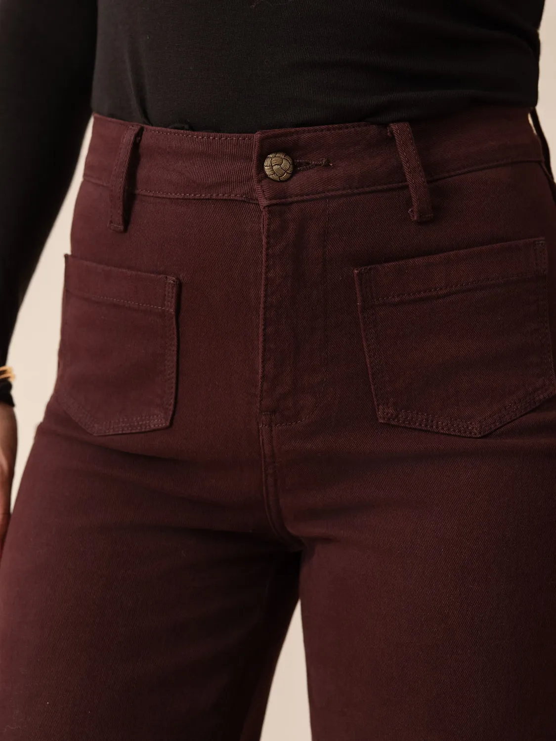 Oraije Gasparette jeans wide bordeaux fluido