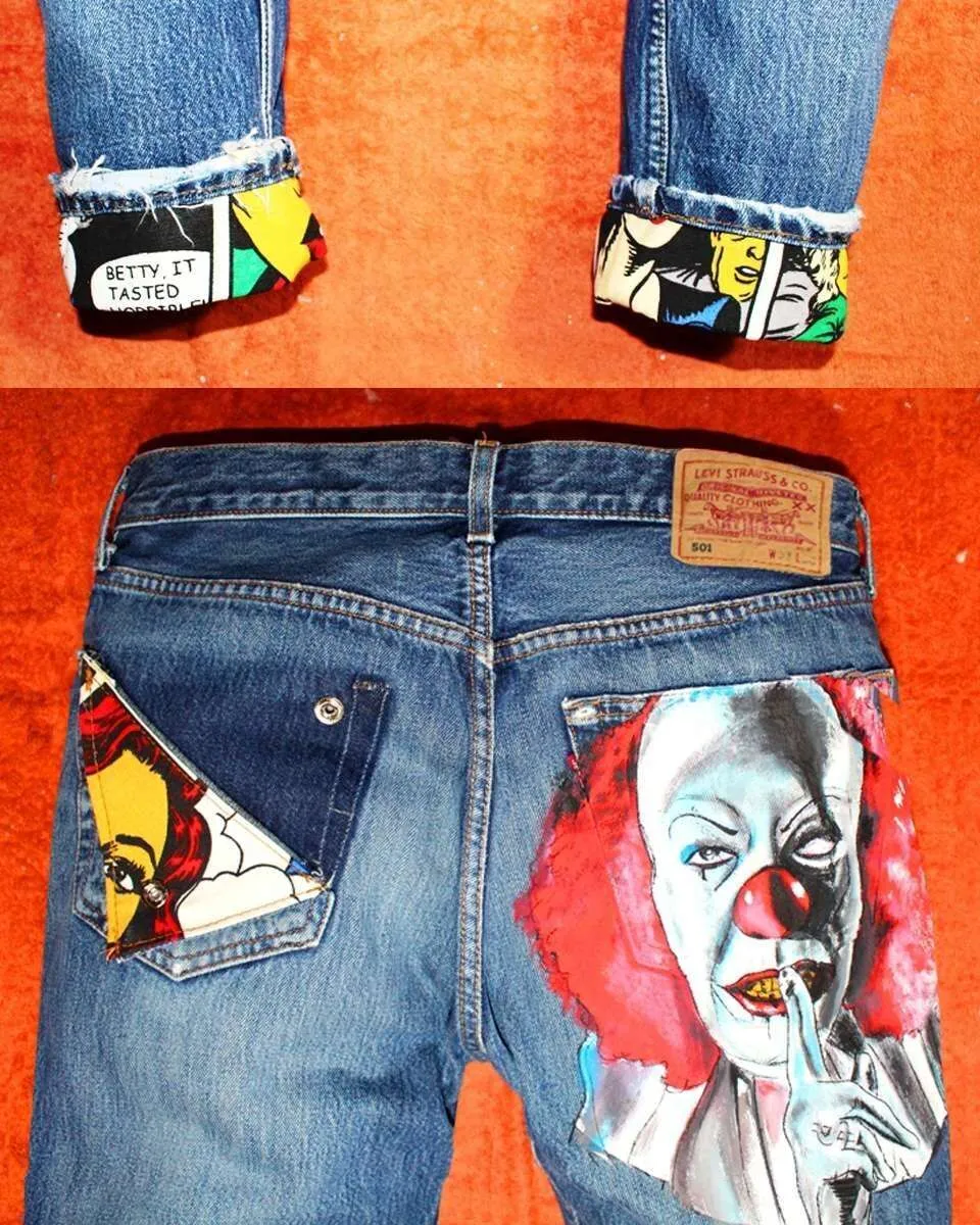 Levi's Vintage Pennywise jeans dipinti a mano IT