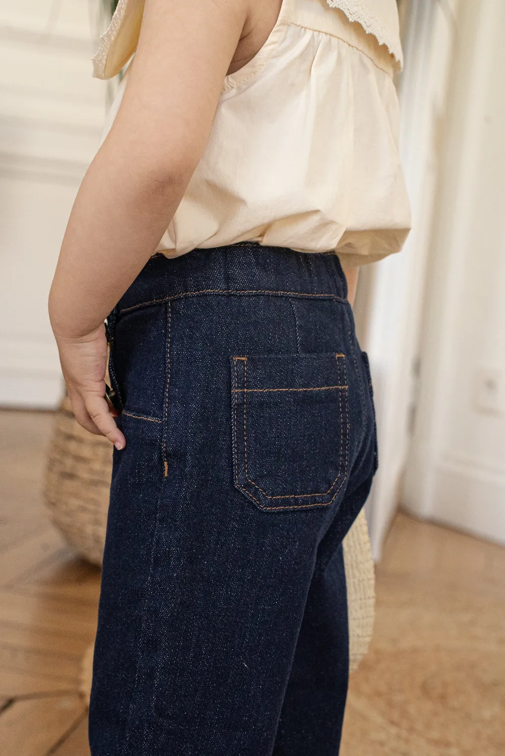 Oraije Vittoria jeans wide bimba denim grezzo