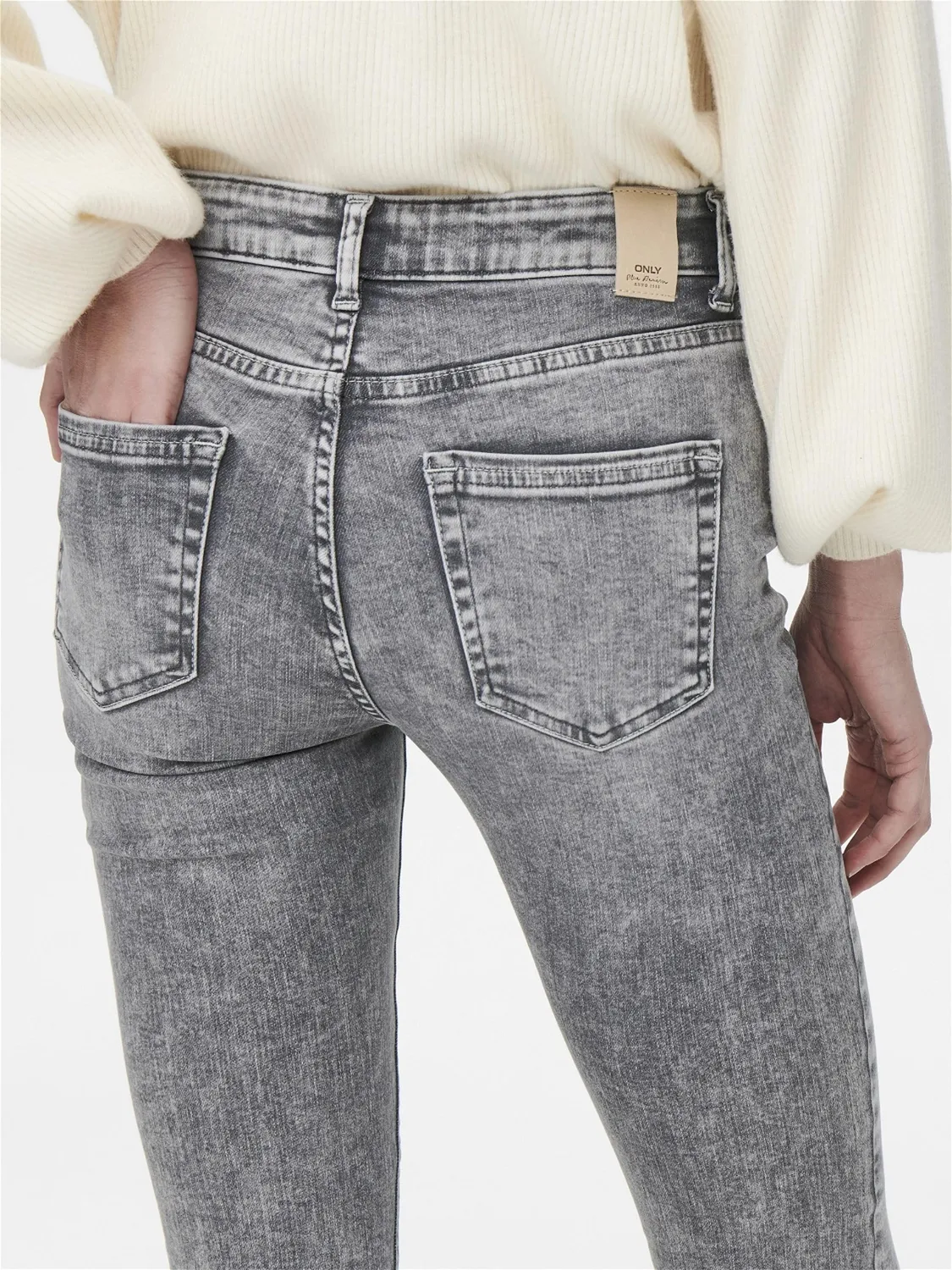 Only Onlblush Mid SK Tai jeans donna grigio chiaro skinny