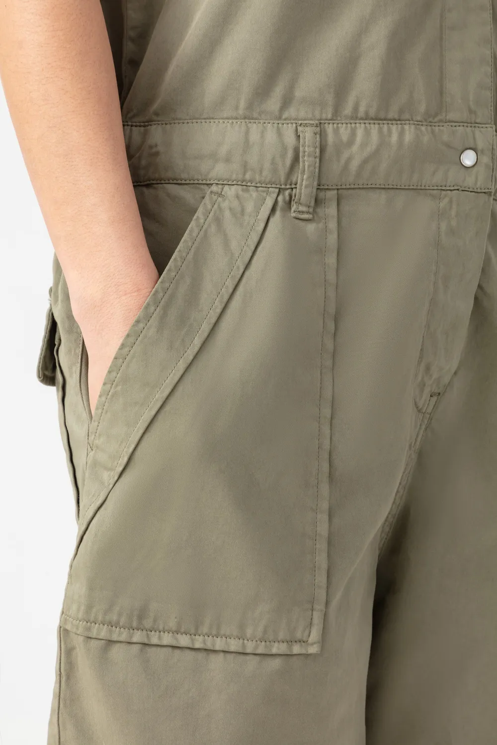 acquaverde Joey tuta corta Light Kaki gabardine