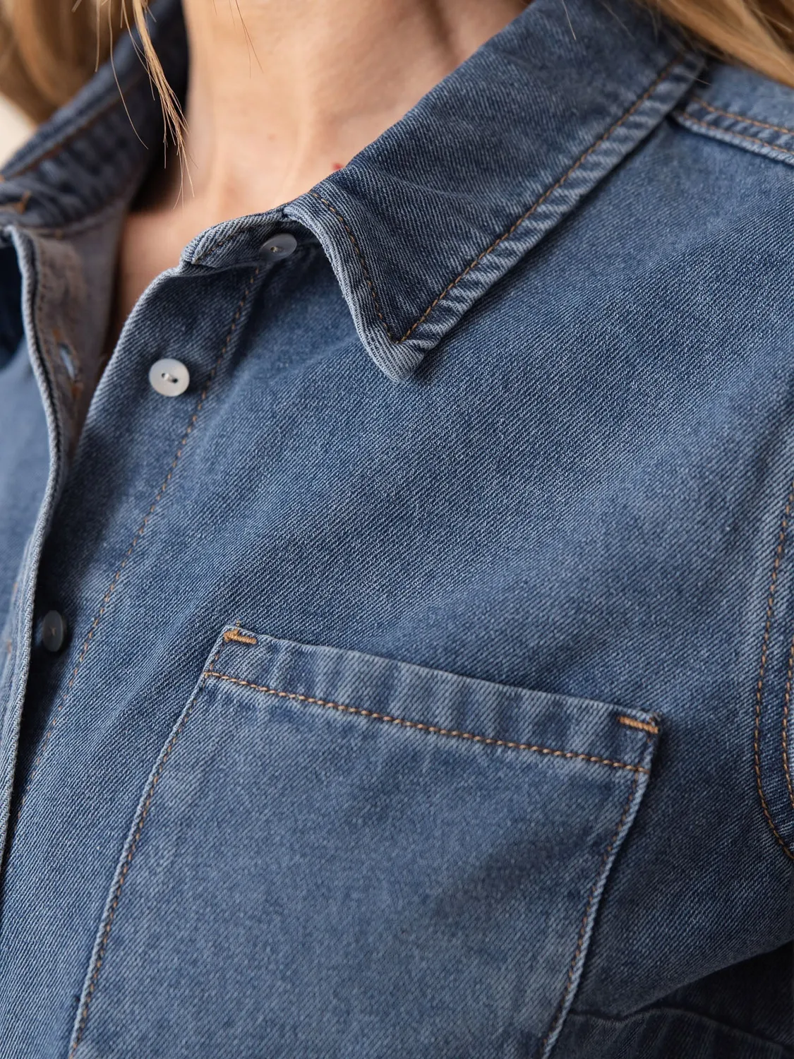 Oraije Celia camicia denim azzurra