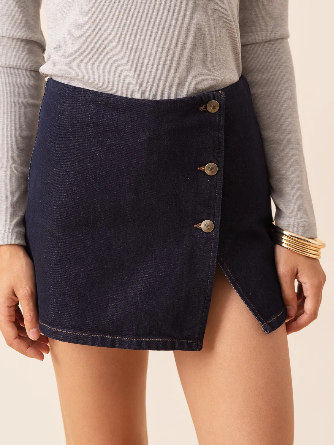 Oraije Juliana gonna shorts cotone grezzo