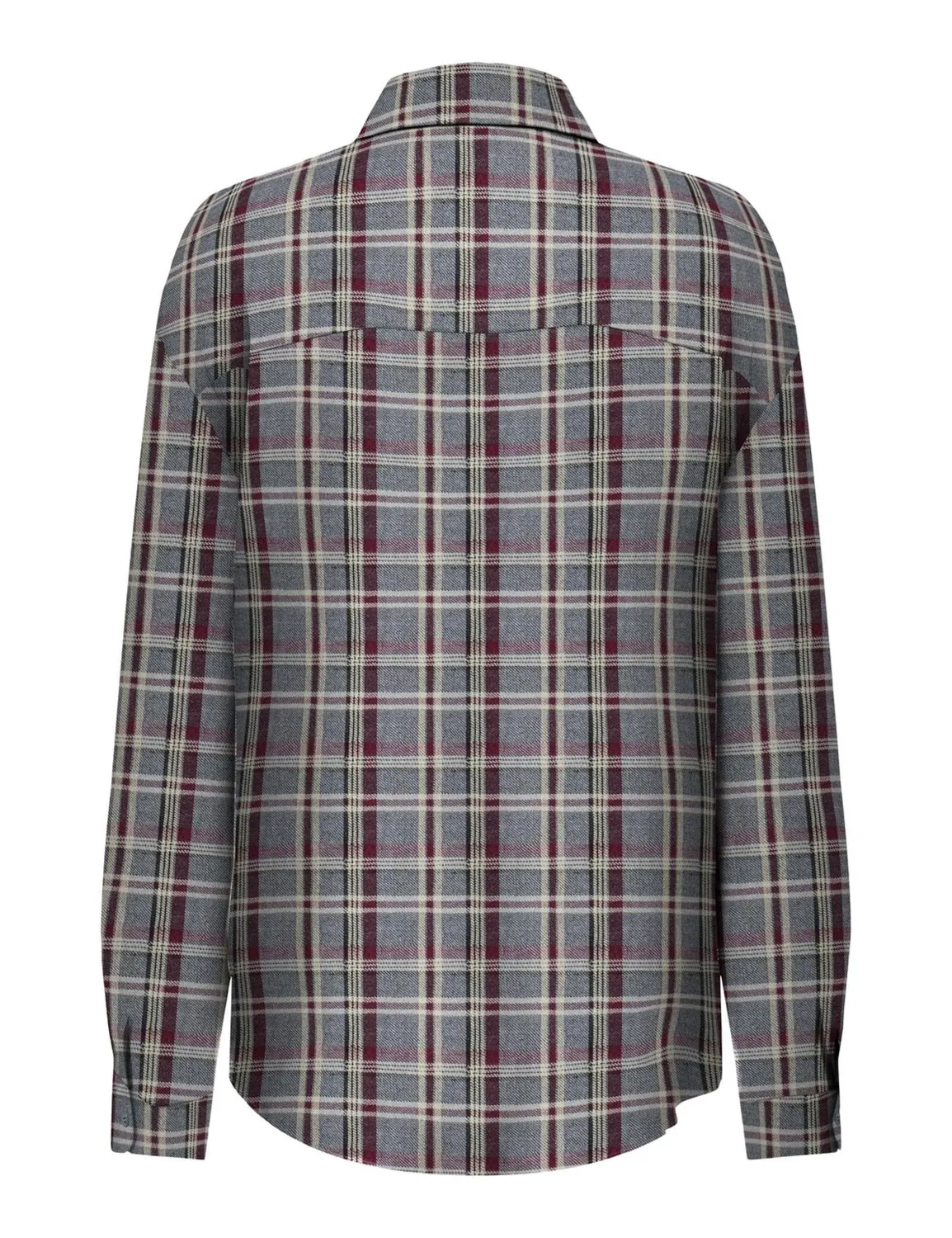 ONLY Onlevia Check camicia donna manica lunga morbida
