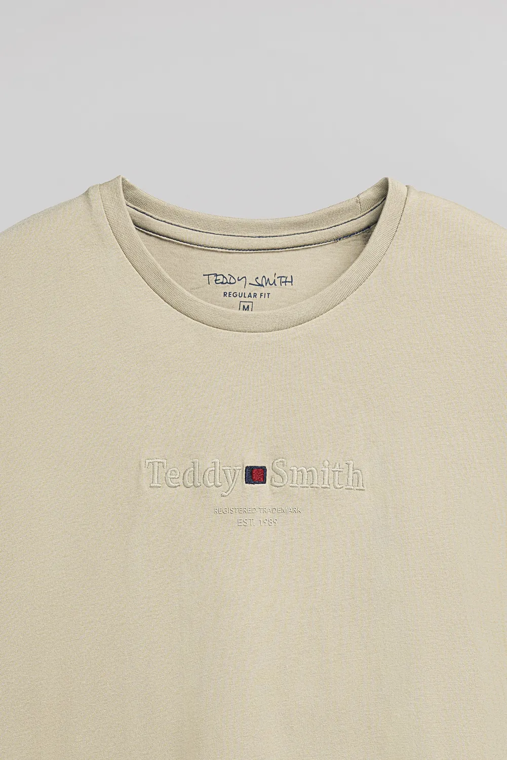 Teddy Smith T-Jim t-shirt greige ricamo petto