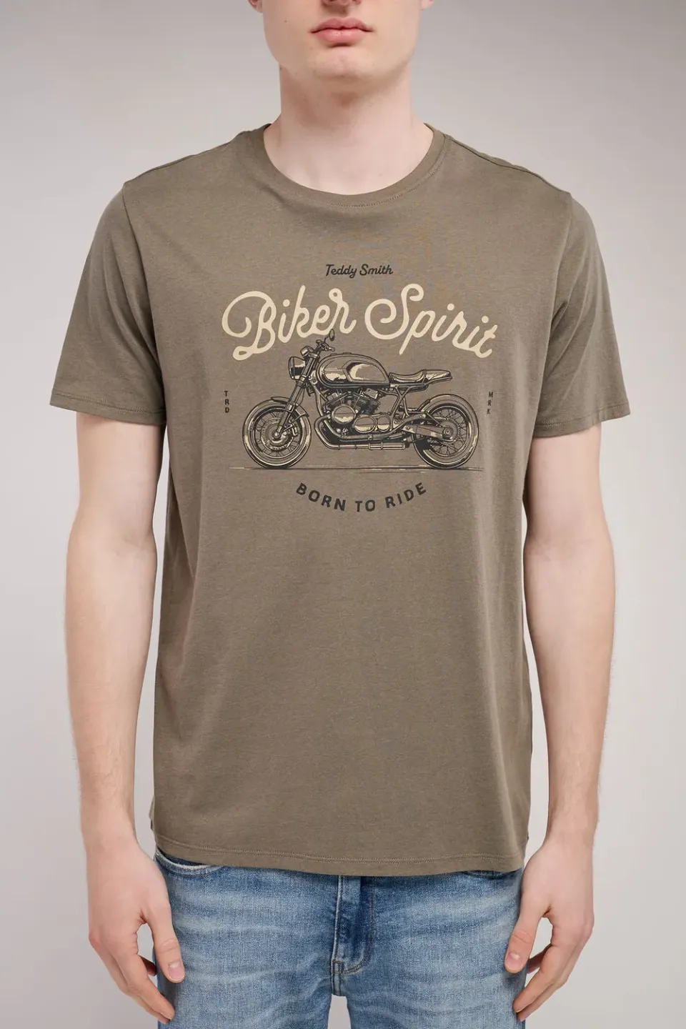 Teddy Smith T-Carso Turbulence Kaki t-shirt uomo moto