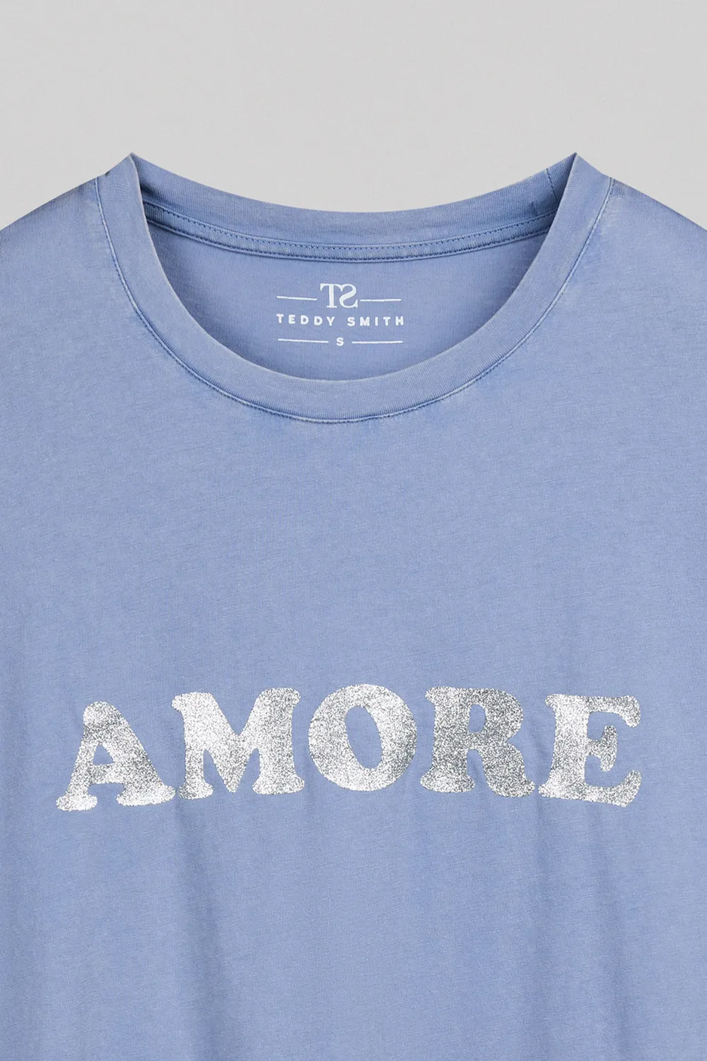 Teddy Smith T-Glitter MC t-shirt blu nuvoloso donna