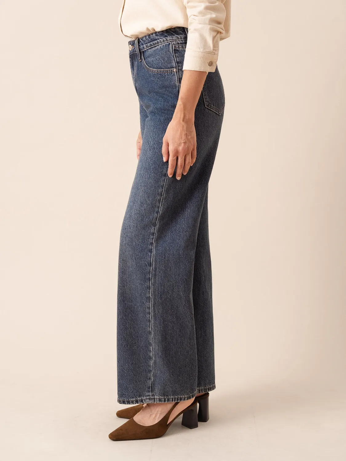 Oraije Celestin Jeans Wide Donna Blu Scuro Premium