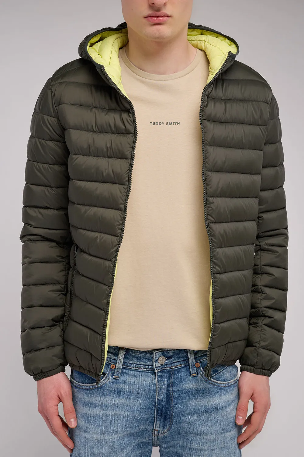 Teddy Smith Blighter piumino cappuccio Deep Kaki leggero