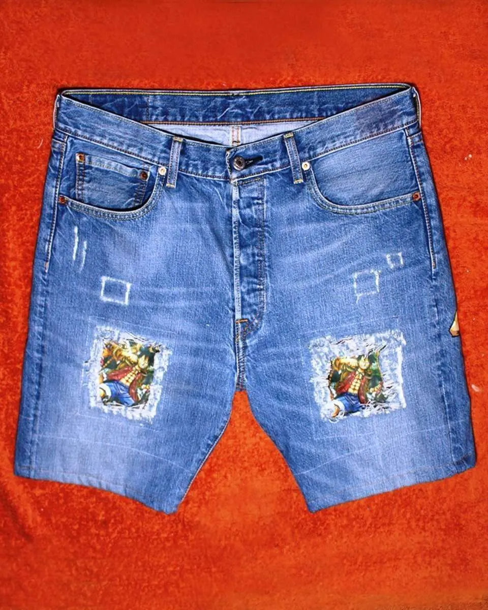 Levi's Vintage Luffy One Piece bermuda dipinto a mano