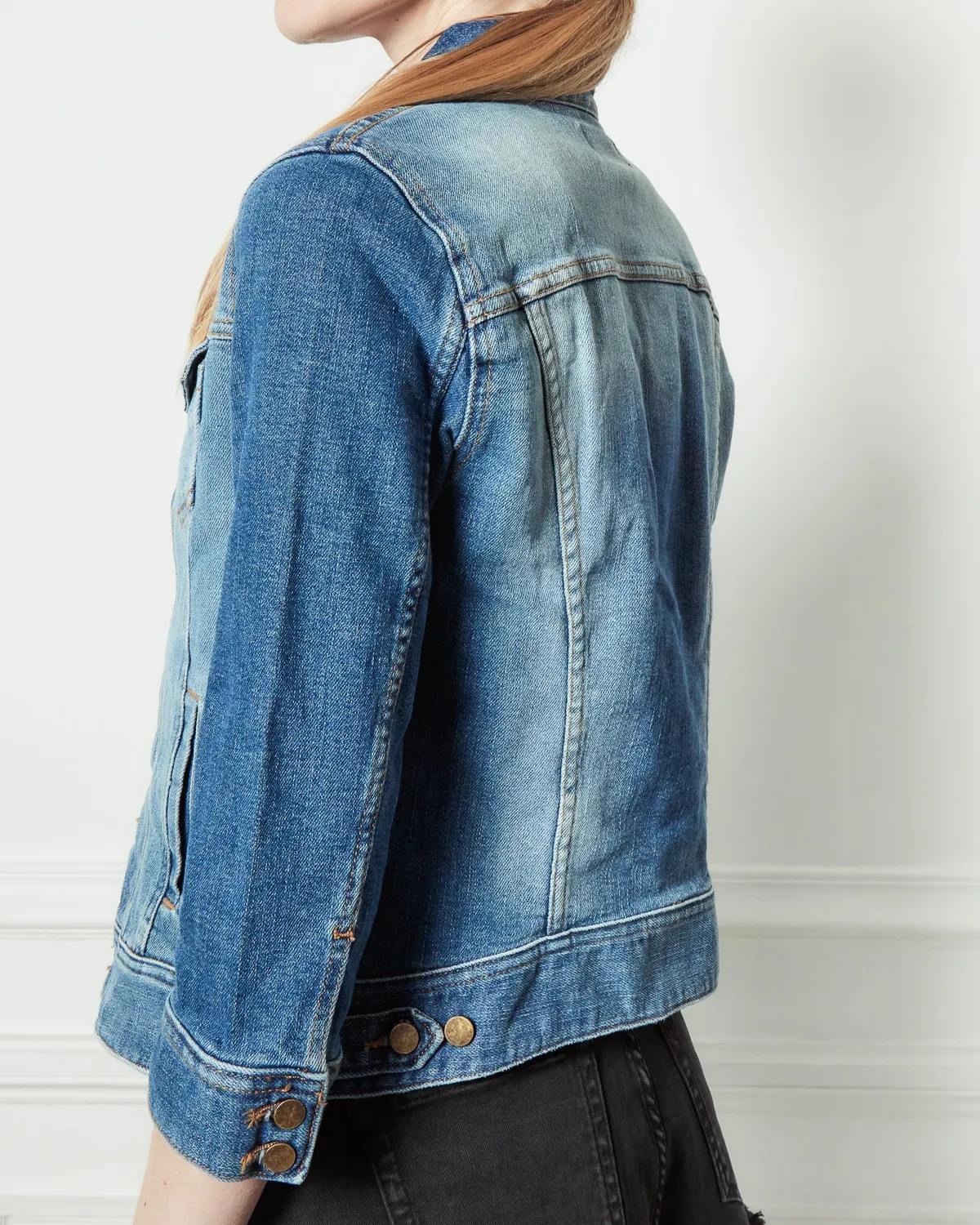 Acquaverde Carmen Worn giacca jeans western