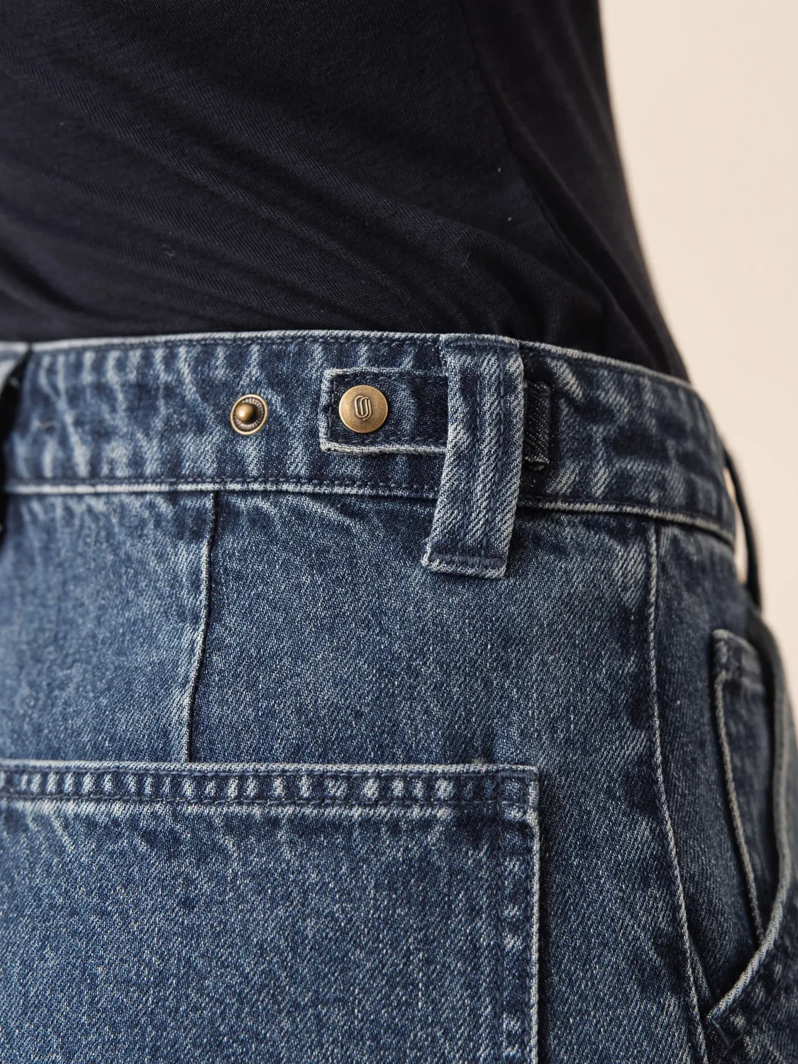 Oraije Andrea jeans loose blu vintage regolabili