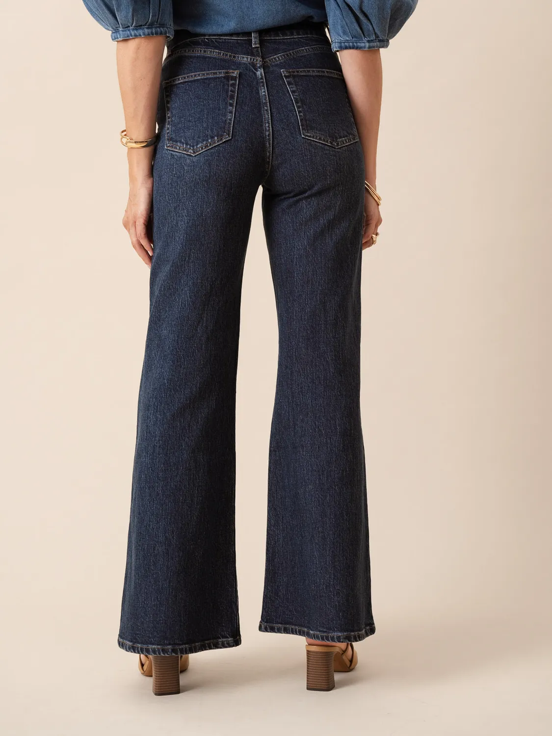 Oraije Flink jeans flare blu scuro alte donne