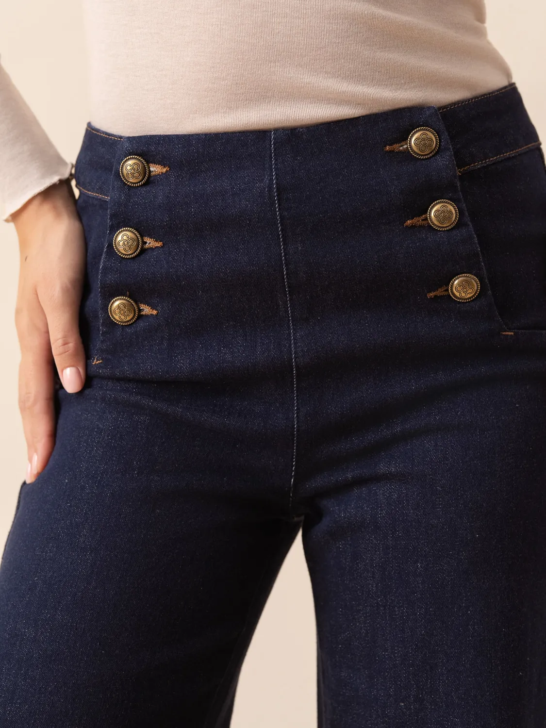 Oraije Victo jeans wide grezzi vita alta lunghi