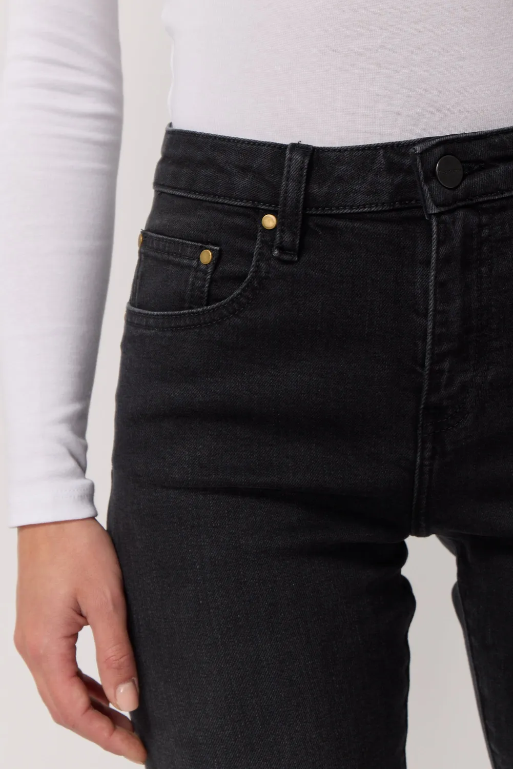 Acquaverde Diamond Black Vintage pantaloni dritti stretch