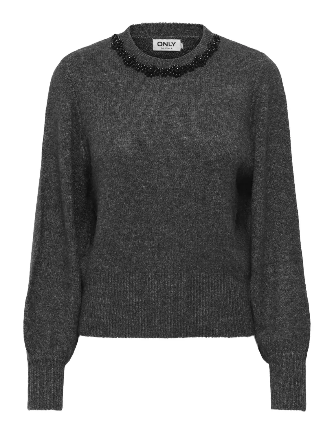 ONLY ONLELSA maglione donna in maglia mélange pietra