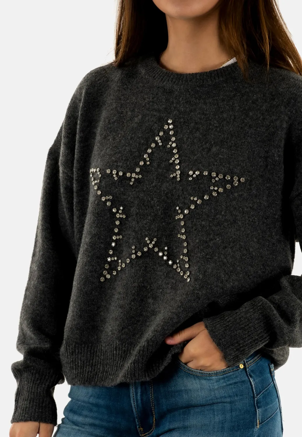 ONLY Onlrenata pullover maglione donna L grigio mélange