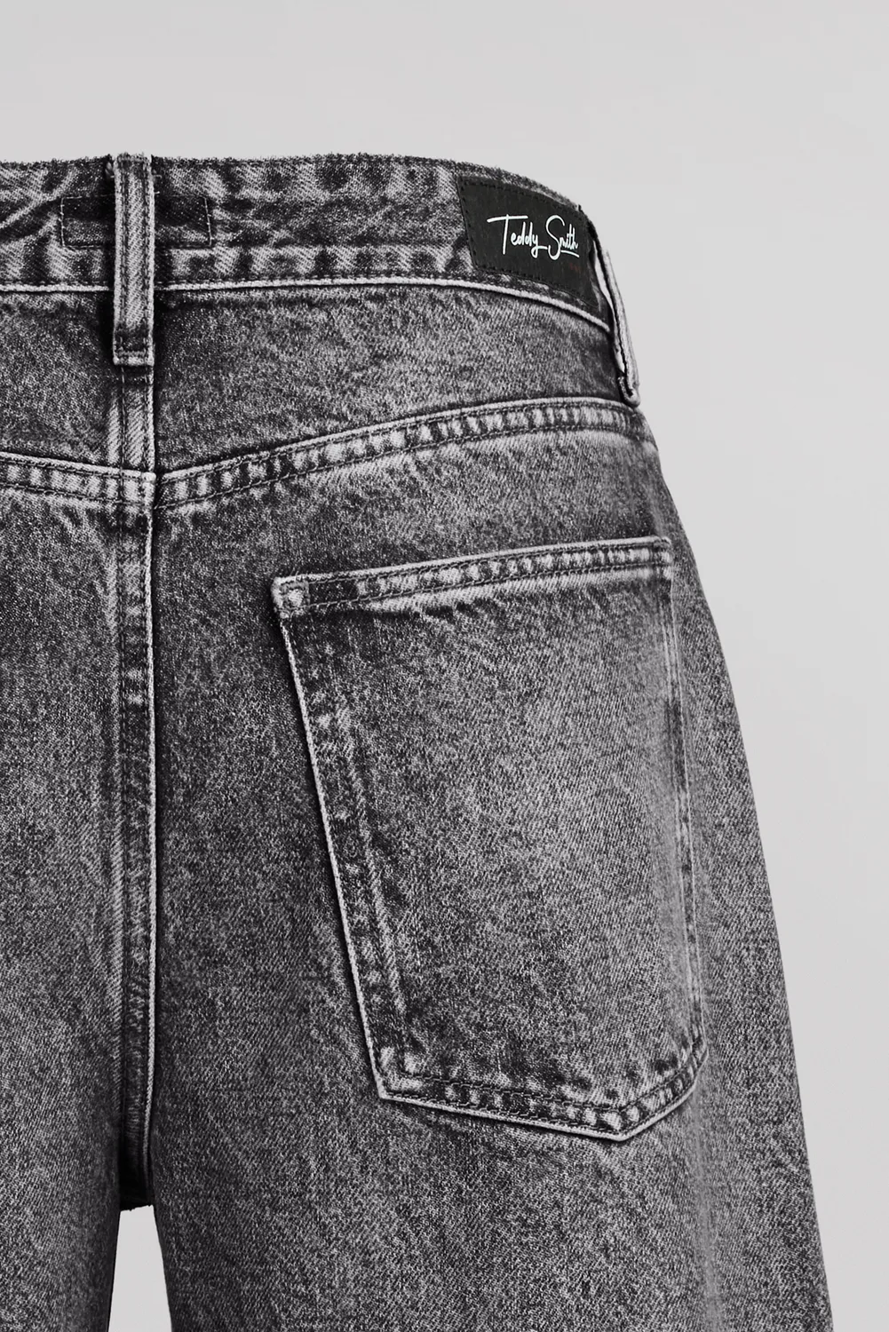 Teddy Smith Bea jeans donna nero barrel cotone