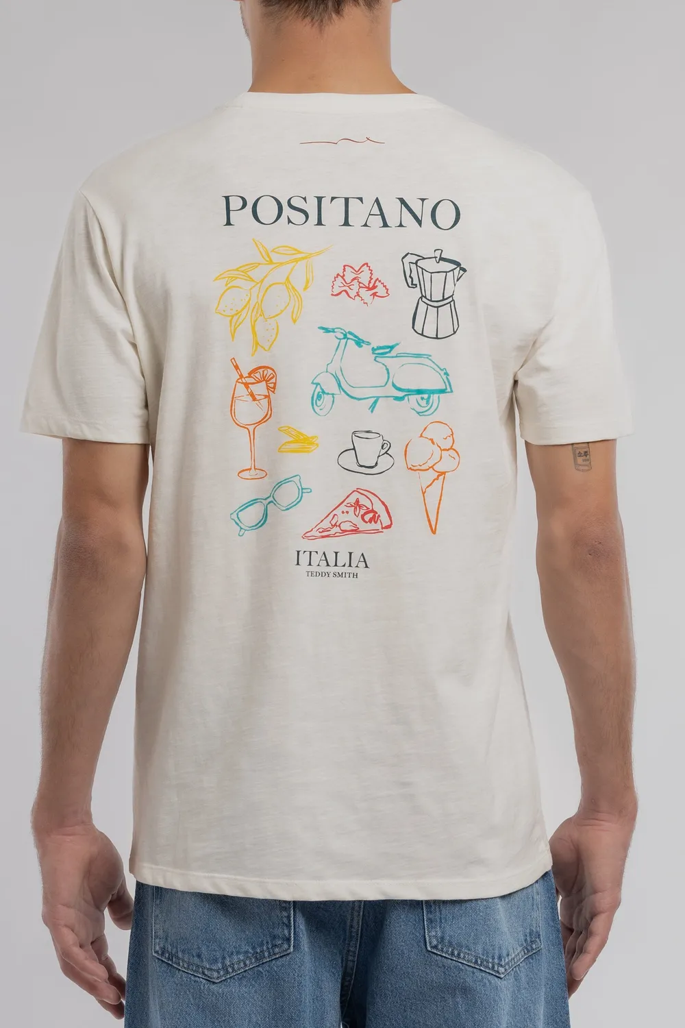Teddy Smith T-Italio T-Shirt Uomo Bianca Stampa