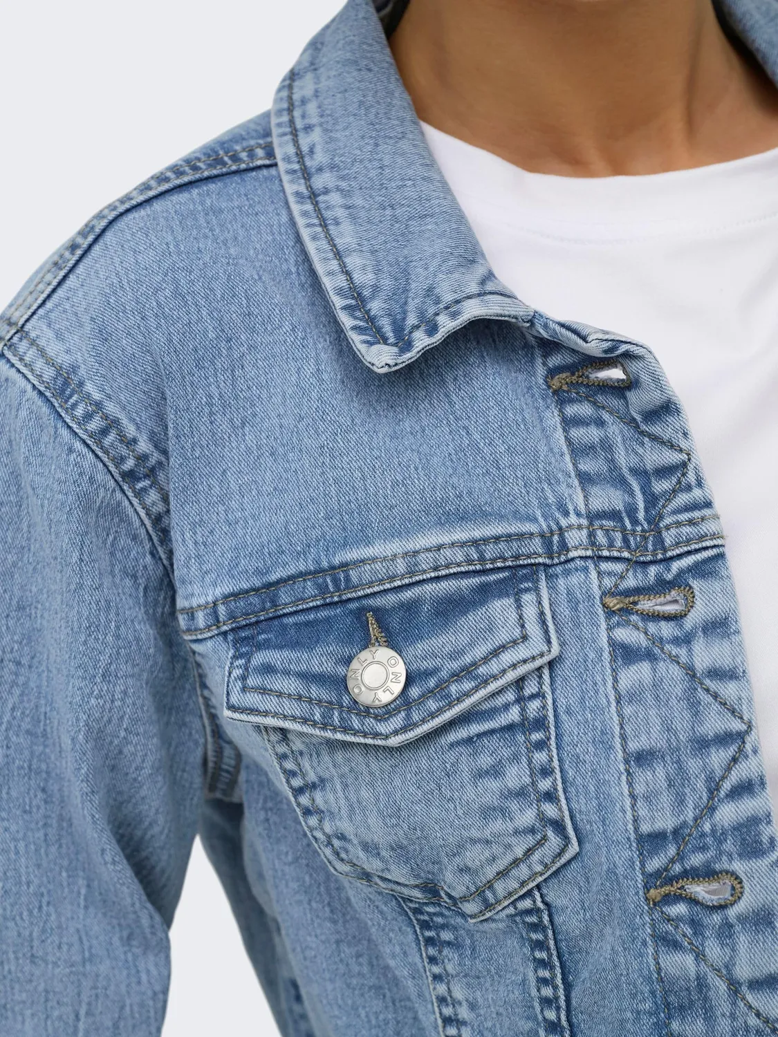 ONLY Onltia giacca denim donna Light Blue Denim